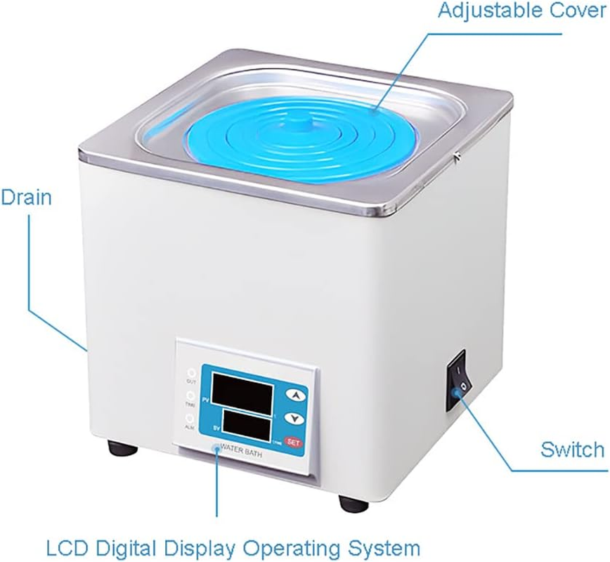 Lab Water Bath Digital Thermostatic Water Bath Heater Stainless Steel Single-Hole Water Bath Pot for Lab School Research Center image number 2