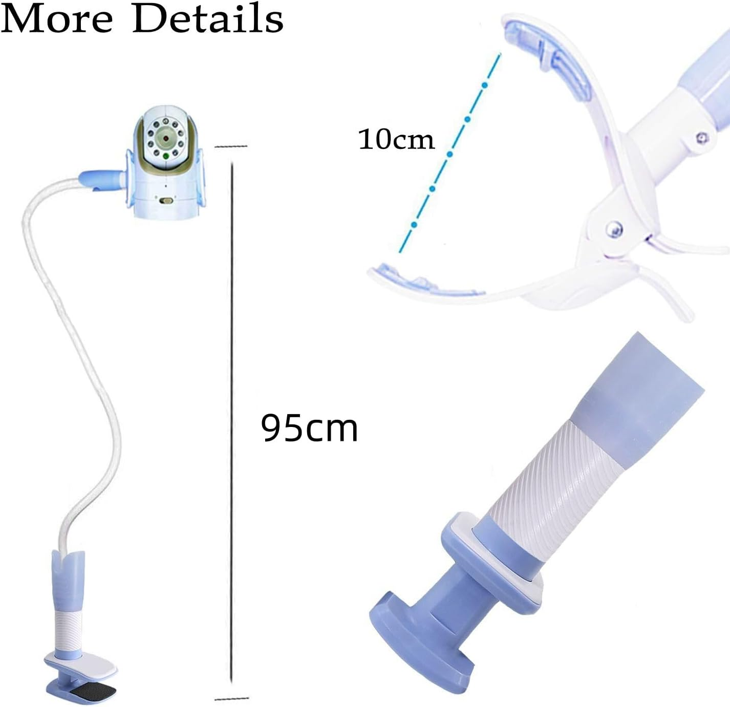 Baby Monitor Holder,Universal Baby Camera Stand for Cots,No Drilling Required,Flexible Baby Camera Mount image number 6