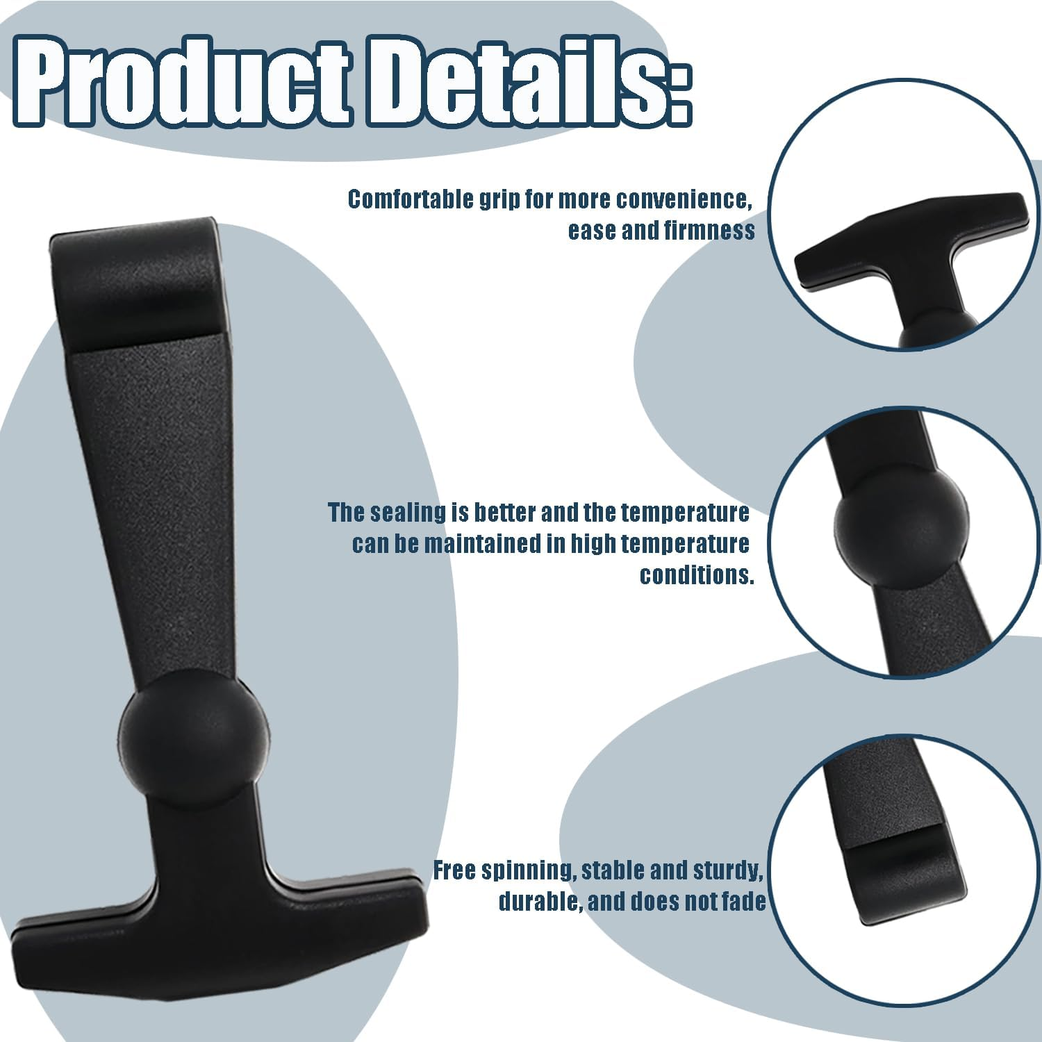 Yeti Cooler Latches 4 Piece Set Black Replacement Latch for Yeti & RTIC Models Durable T-Style Latch Accessories Made from High-Quality Rubber image number 3