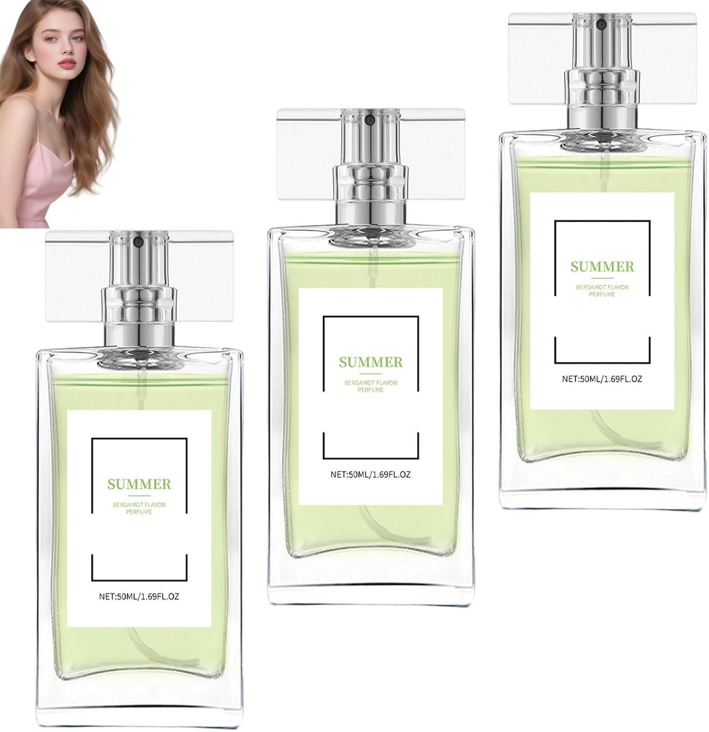 Light Bergamots Perfume Spray for Women, Summer Lasting Fragrances, Portable Women'S Perfume, Refreshing & Moisturising, Womens & Men for Everyday Use and Travel (3Pcs)