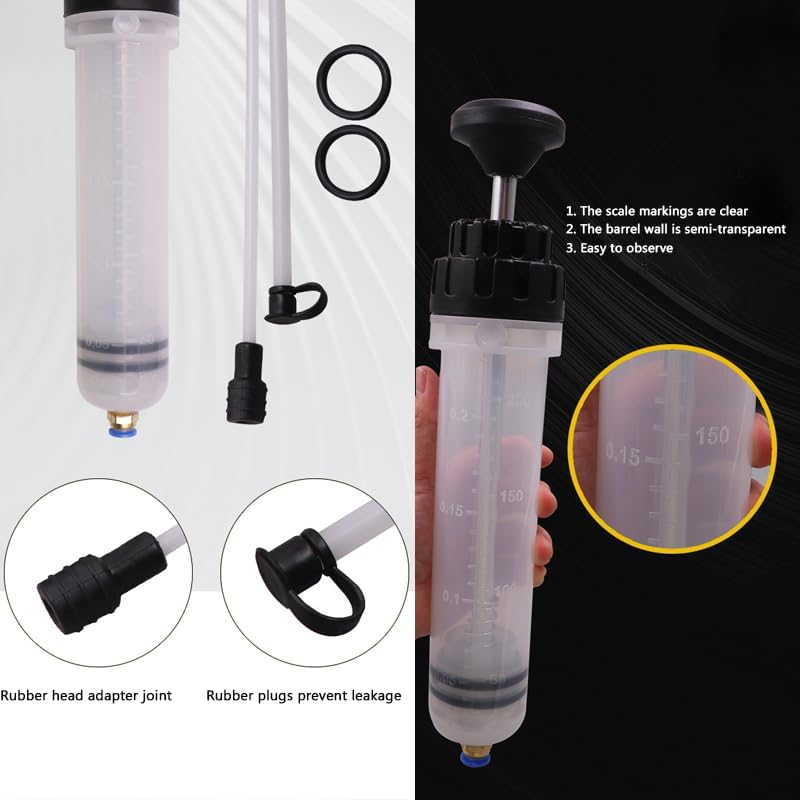 WADY 200Cc Fluid Extractor Pump,Automotive Fluid Extractor Pump,Oil Extractor/Oil Syringe Fluid Transfer Pump with Hose, Manual Fuel Suction & Filler, Fluid Oil Change Evacuator image number 2