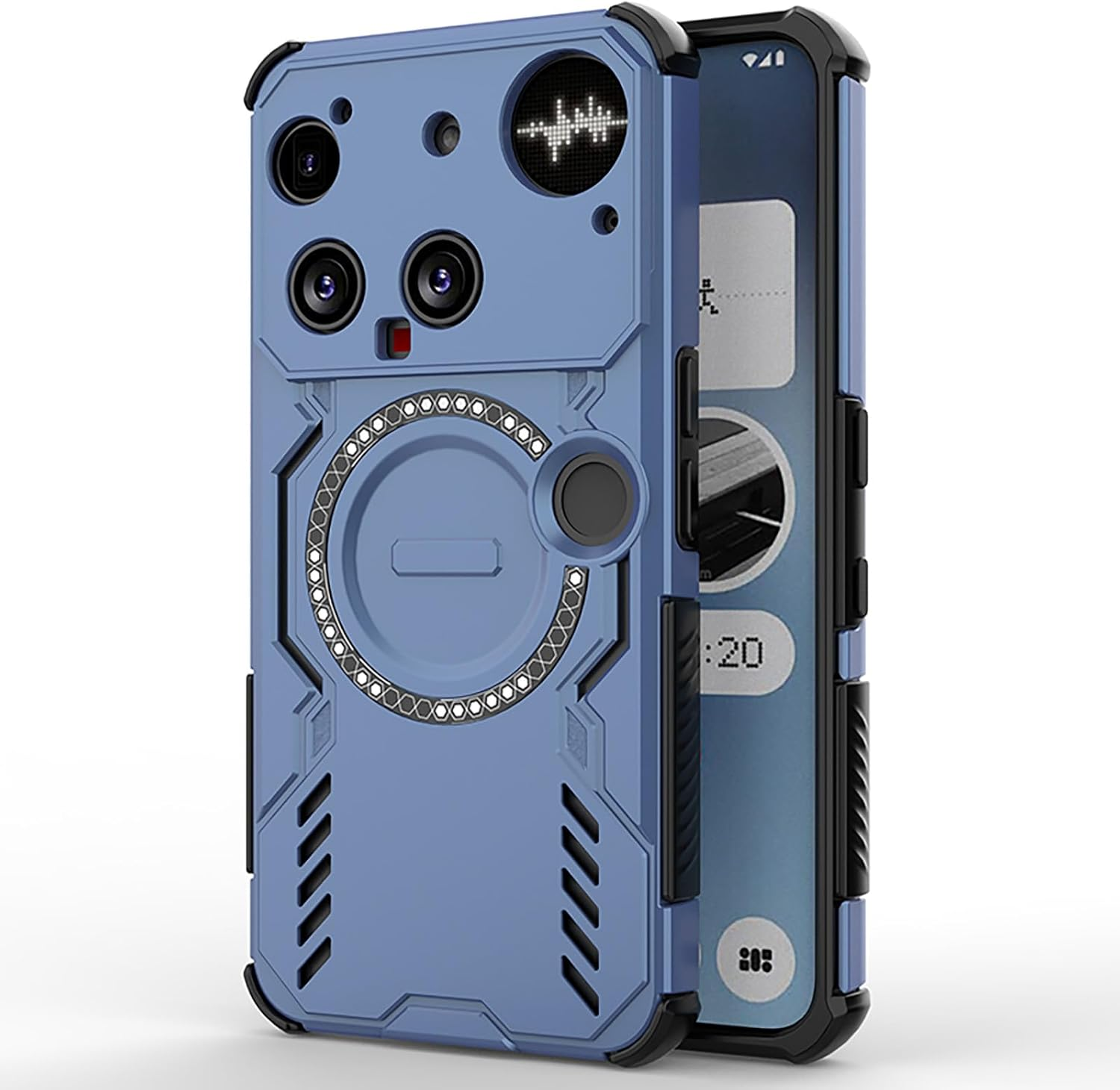 SEAHAI Case for Nothing Phone (3) with Magnetic Adsorption Function, Military Shockproof Case, Ultra Thin Hard PC Protective Case, Silicone, TPU Bumper Mobile Phone Case, Black