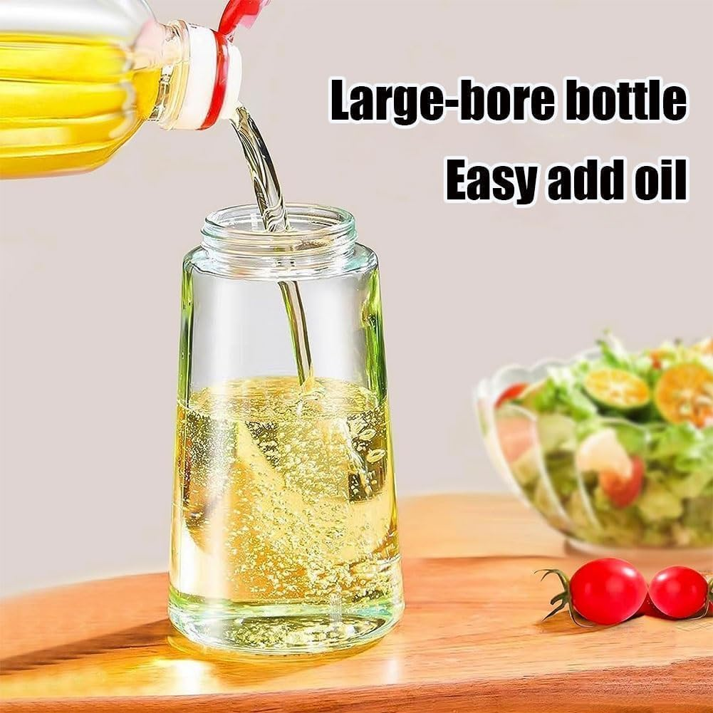 ZZDG 2 in 1 Oil Dispenser and Oil Sprayer, Oil Sprayer for Cooking, Cooking Oil Dispenser Sprayer, Oil Dispenser for Kitchen Spray, 2In1 Glass Olive Oil Dispenser Bottle (470Ml,White) - White image number 4