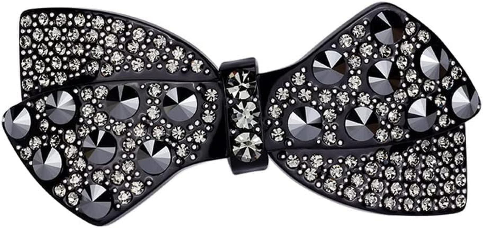 Crystal Hair Accessories,Clips Hairpins,Clip Plate,Black Diamond Series Bow Black Diamond Hairpin Elegant Horizontal Clip Female Hair Accessories on the Back of the Head (Color : A, Size : 8.8 * 4Cm) image number 1