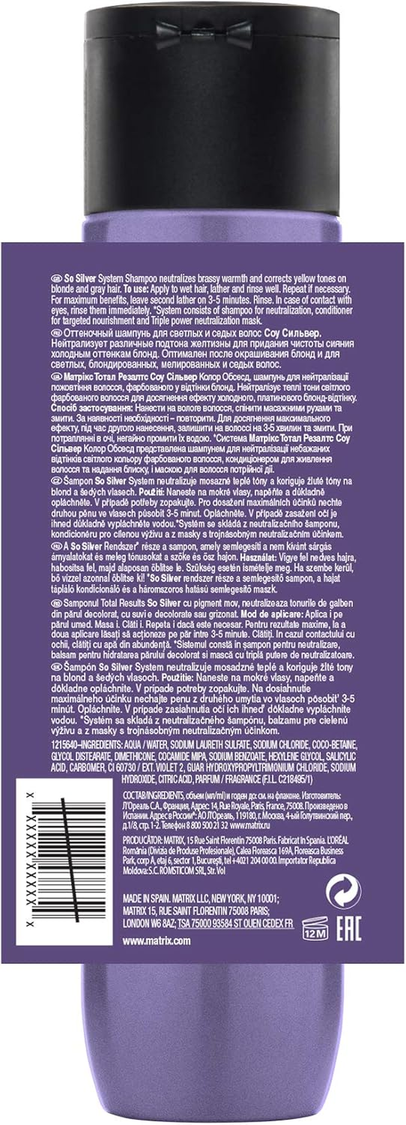 Matrix Matrix Total Results Color Obsessed so Silver Purple Shampoo, 0.3 Kg image number 3