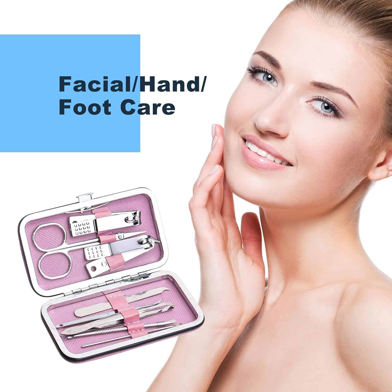 Manicure Set Bulk, Nail Clippers Kit Stainless Steel Fingernail Clippers Set, Sturdy Nail Tip Cutter Trimmers Professional Grooming Toenail Clippers Personal Pedicure Kits Gift (12 Pack 8 in 1) image number 1