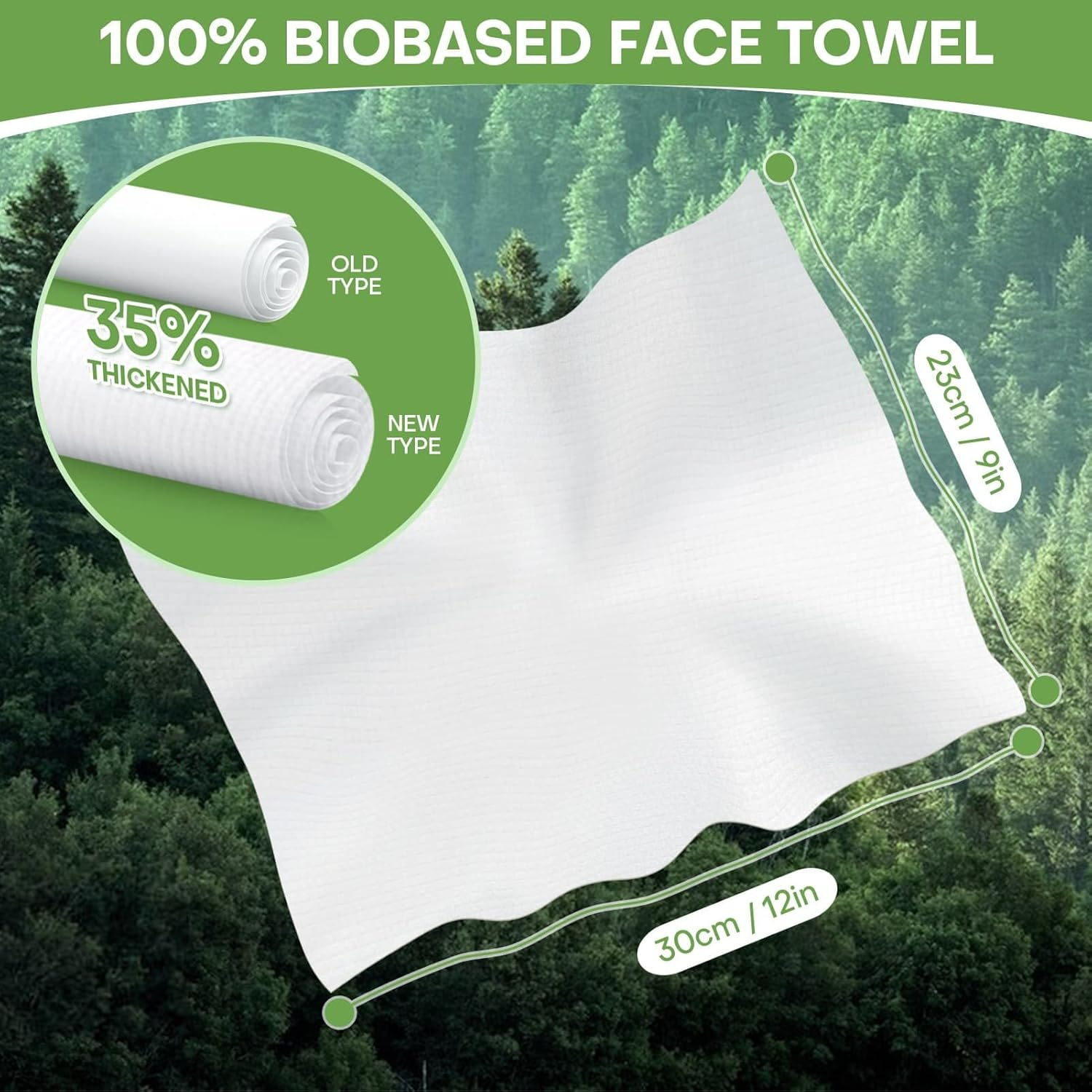 Fancyou Compressed Disposable Face Towel Large,Soft Facial Cleansing Cloths Towelettes,Thicken Washcloth Compact Portable Wash Cotton Wipes Tablets for Beauty Salon,Personal Care,Travel(20Pcs Green) image number 2