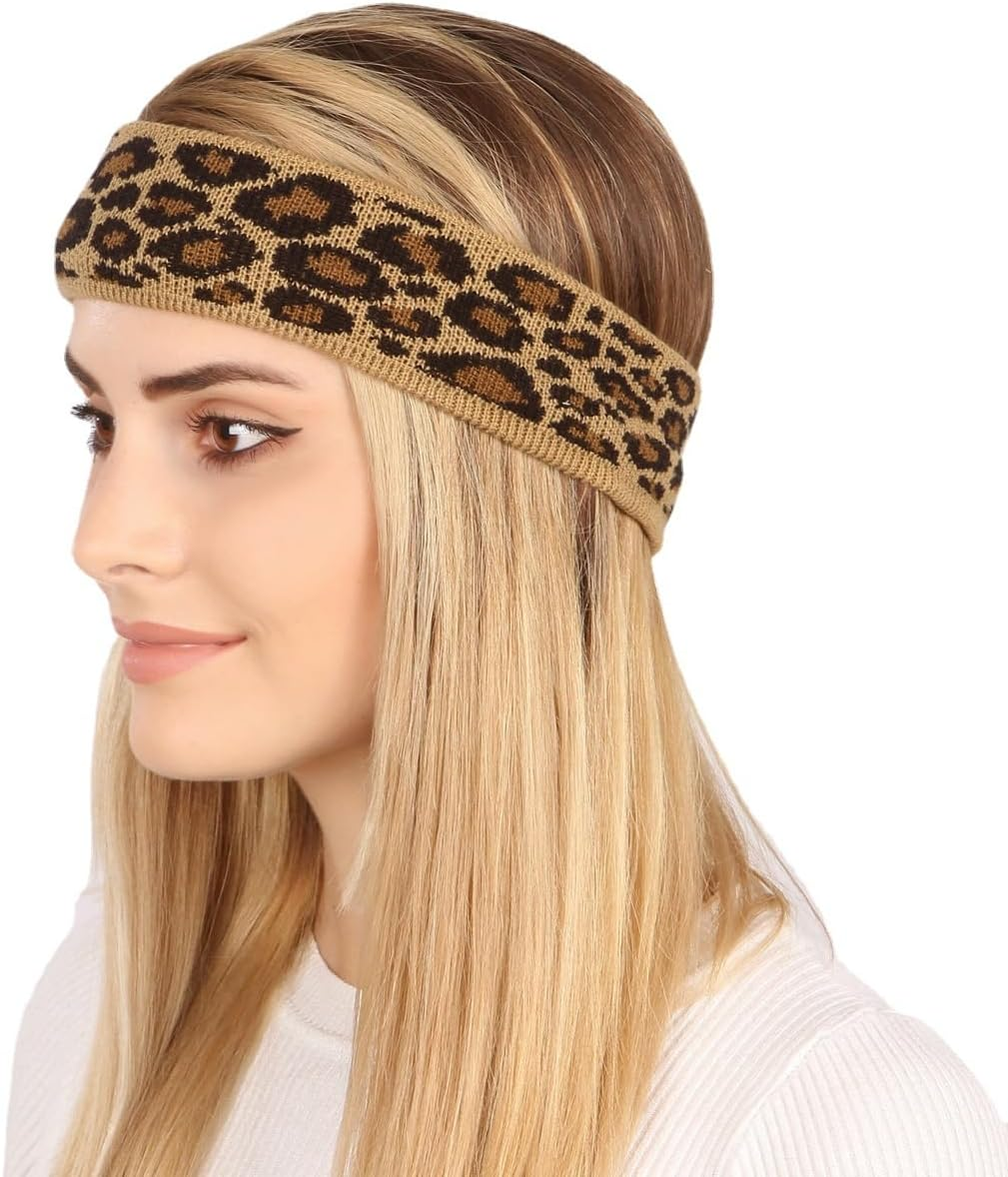 Fdsmall Headbands for Women Leopard Print Fabric Elastic Hair Band Turban Twist Hair Band Criss Cross Headband Wide Headband for Women Hair Accessories image number 2