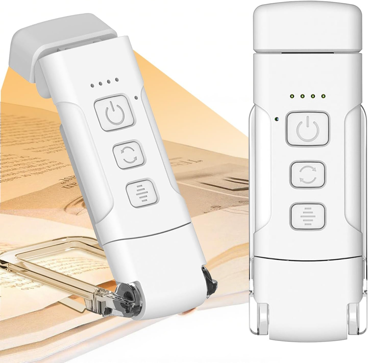 USB Rechargeable Book Light, Portable Clip-On 9 LED Reading Light, 5 Brightness & 3 Eye-Protecting Modes, Long Battery Life, Flexible Reading Lamp for Readers (White)