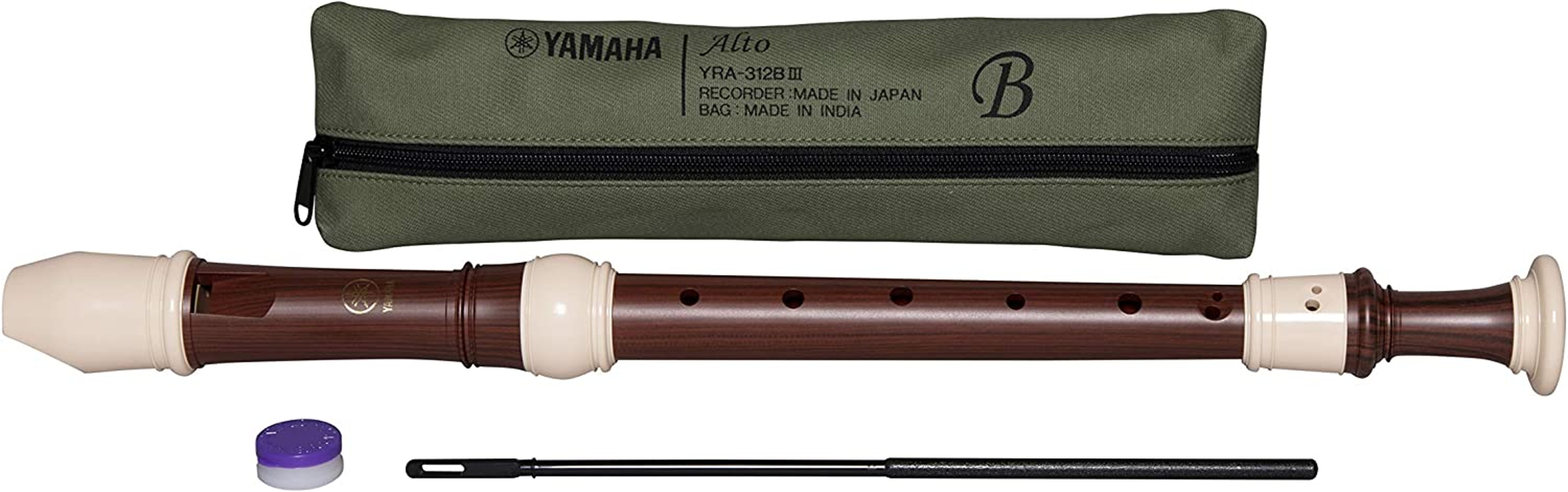 Yamaha YRA-312B Alto Recorder, Simulated Rosewood Finish, Key of F image number 1