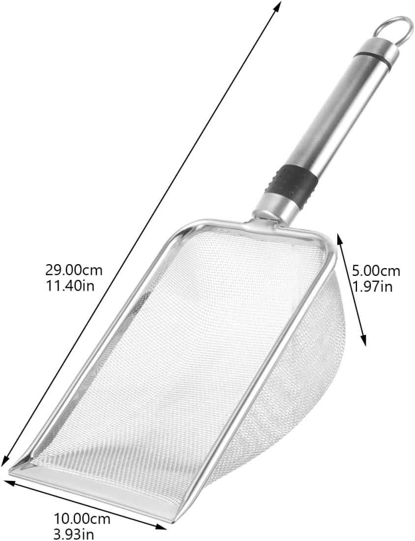 Hohopeti Stainless Steel Reptile Litter Scoop with Fine Mesh Sifter Lightweight Sand Shovel for Tortoise Lizard Snake Terrarium Cleaning Tool image number 4