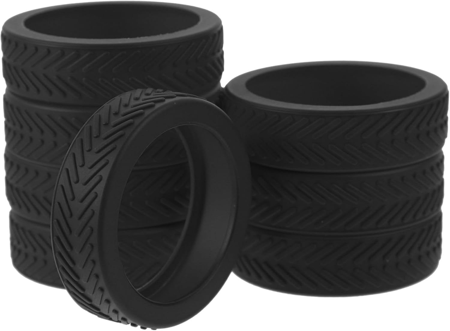 BUGUUYO 8Pcs Rubber Luggage Wheel Covers Noise-Reducing Suitcase Wheel Protectors Dark Black for Travel Suitcases Floor Protection image number 2