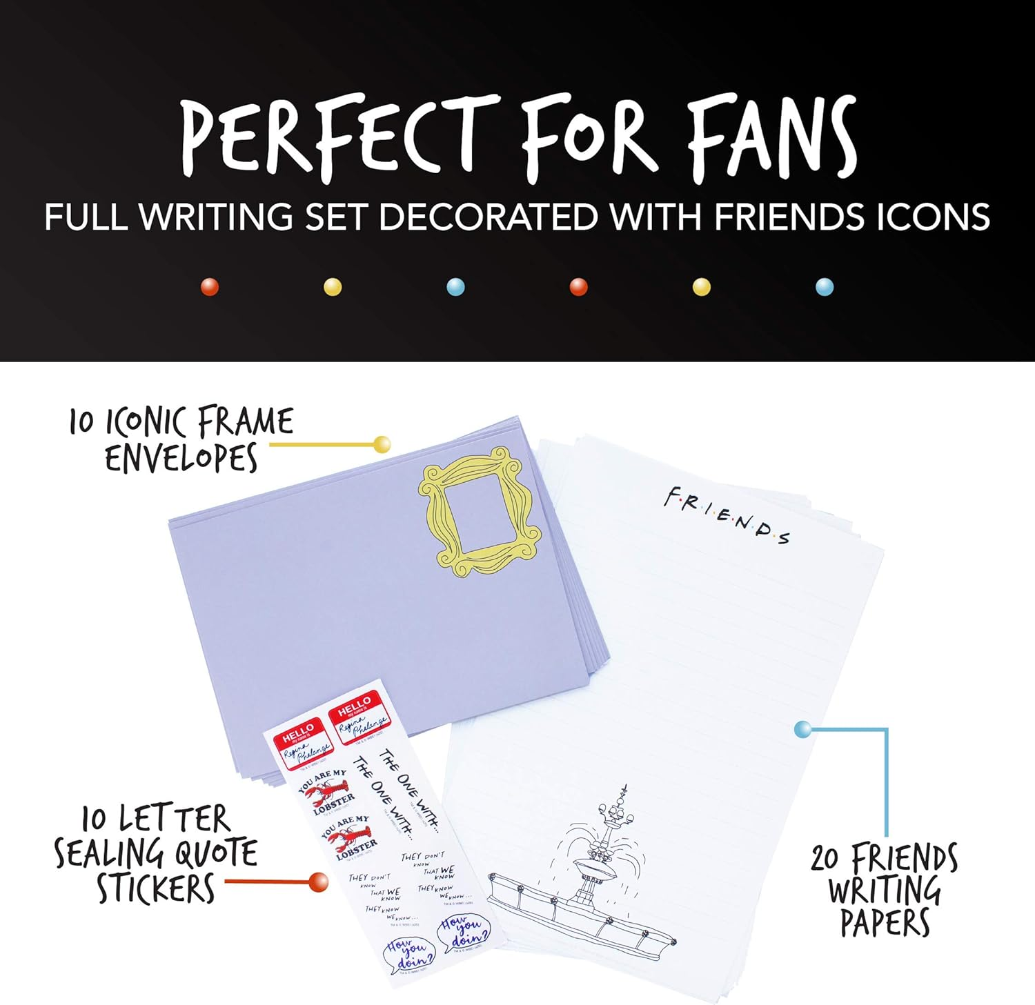Friends Letter Writing Set, Officially Licensed Friends TV Show Merchandise image number 2