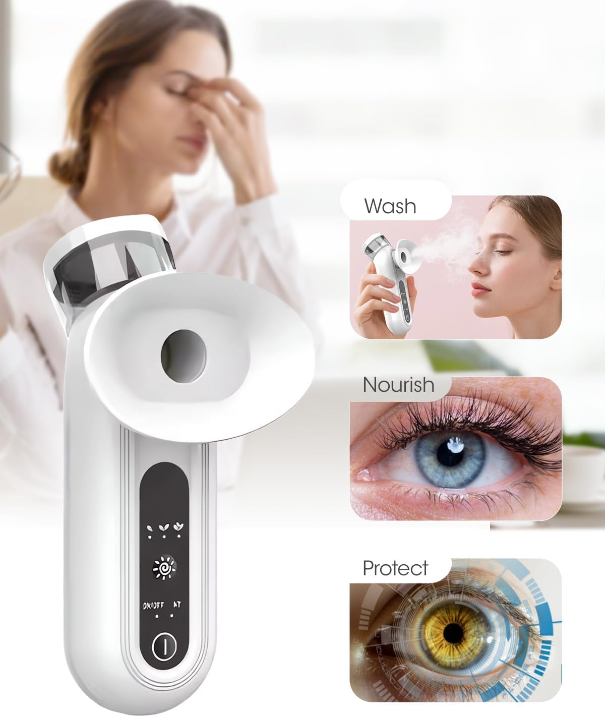 MYMULIKE Eye Steam Sprayer, Portable Steam Therapy for Dry Eyes, Personal Mini Soothing Steamer for Eye Care image number 4