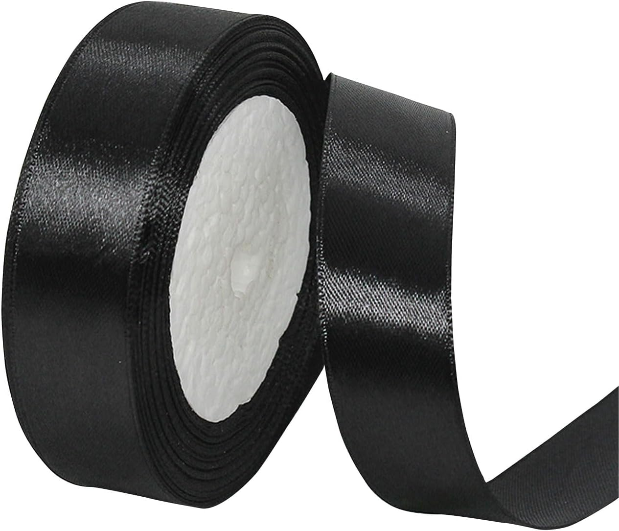 1 Inch X 25Yds Double Face Satin Ribbon, Thin Solid Color Satin Ribbon for Gift Wrapping, Crafts, Hair Bows Making, Floral Bouquets, Christmas，Wedding Party Decoration, Sewing, Invitation Cards. (Blue)