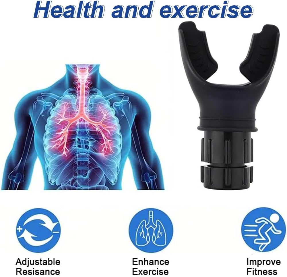 2 Pcs Portable Breathe Trainer, Muscle Trainer with Variable Settings Lung Exercise Device, Easy to Clean with Resistance Adjustable, Breathing Regulator Trainer for Athletes, Singers, Fitness image number 1