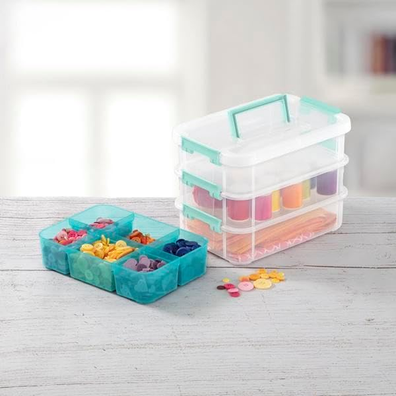 Sterilite 14138606 Layer Stack & Carry Box, 10-5/8-Inch image number 1