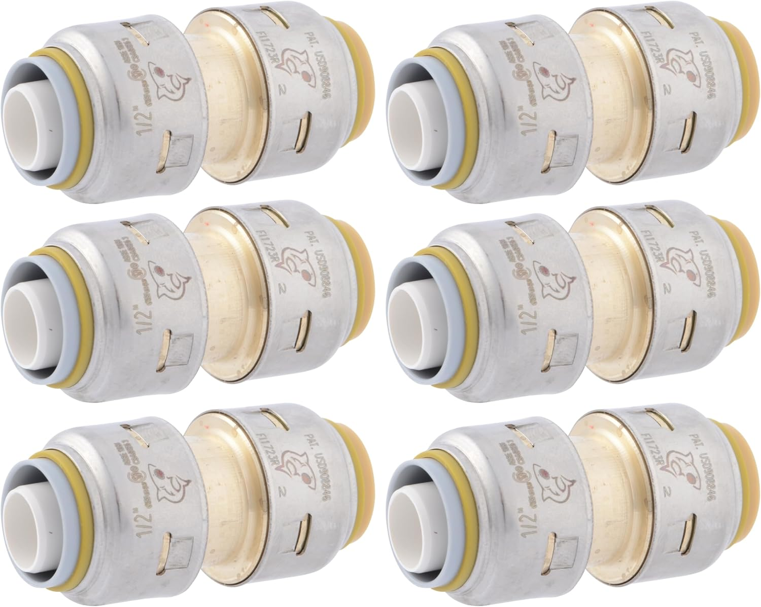 Sharkbite Max 1/2 Inch Polybutylene Transition Coupling, Push to Connect Brass Plumbing Fitting, PEX Pipe, Copper, CPVC, PE-RT, HDPE, UR4008A image number 3