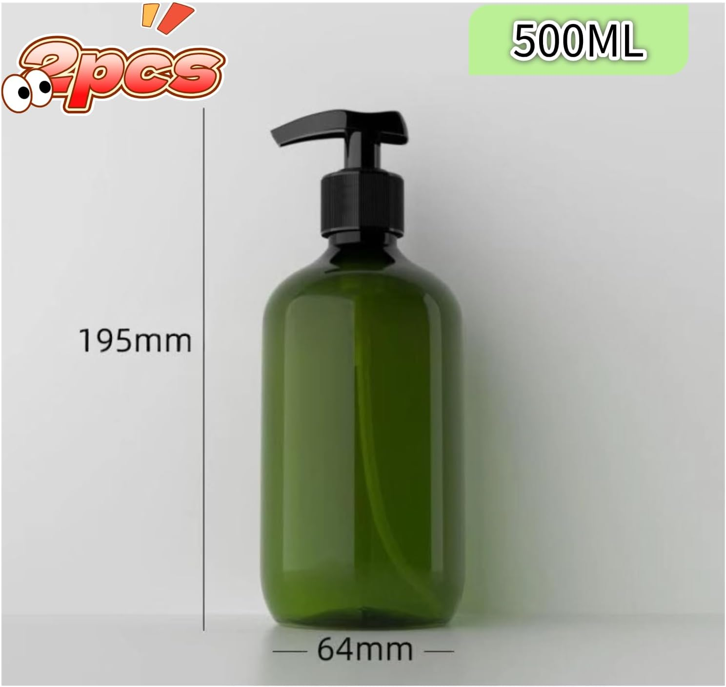 CKONXE 2PCS 500Ml Refillable Pump Bottle Dispenser for Body Wash,Shampoo Bottles Refillable with Pumps, Pump Bottle Dispenser for Lotion, Cream, and Liquid Toiletries,Bathroom Countertop Accessories image number 3