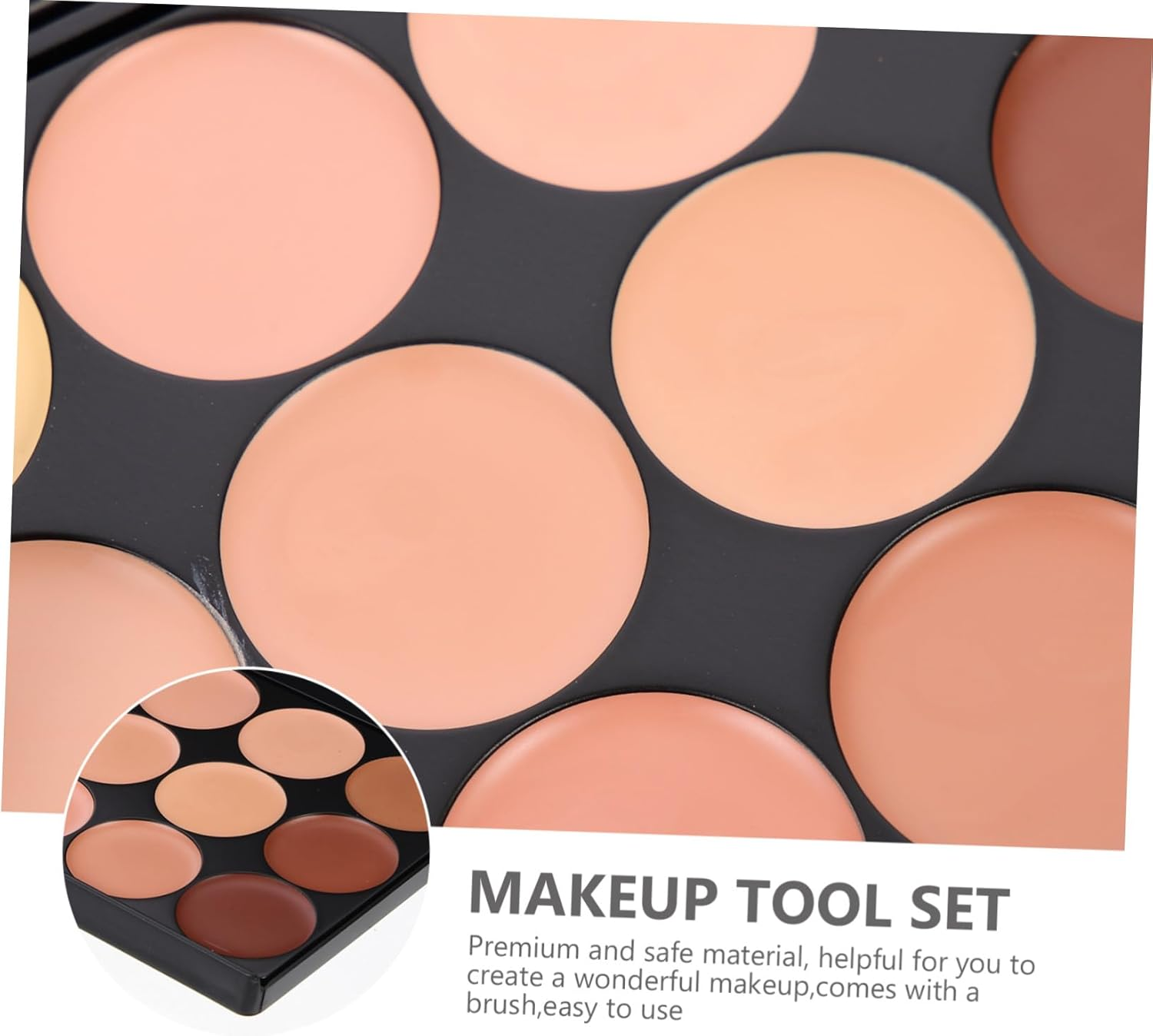 Generic 2Pcs Concealer Palette with Multi-Function Shading Powder and Makeup Brushes for Women Soft Matte Blendable Cream for Skin Scar Concealing Contour Highlight Kit for Natural Finish image number 1