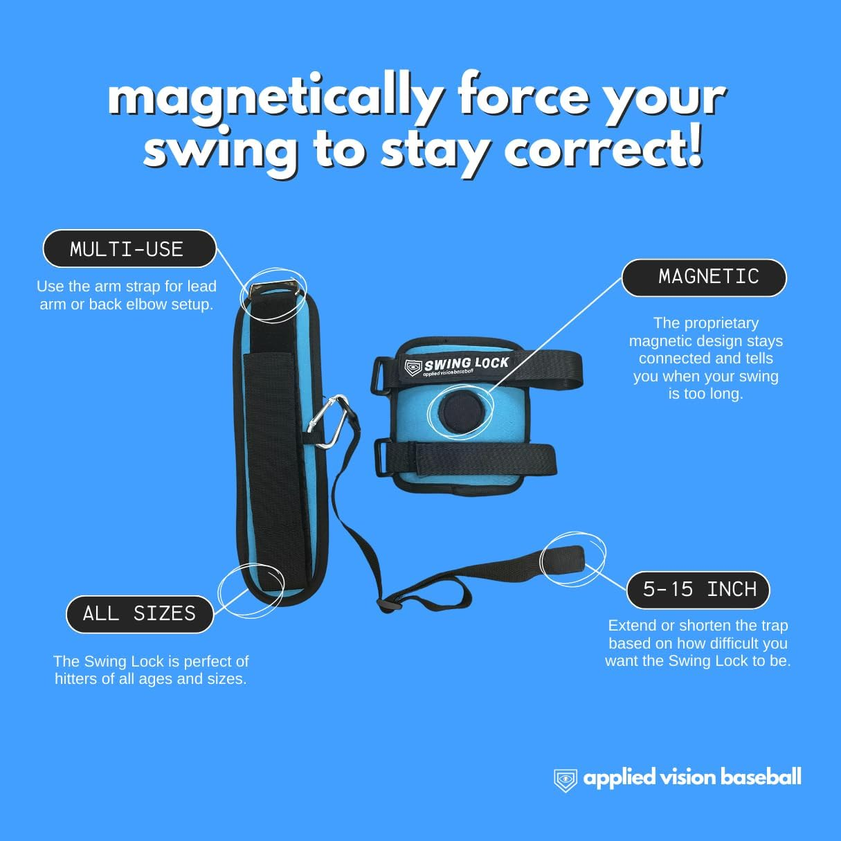 Applied Vision Sports Swing Lock Magnetic Baseball & Softball Batting Swing Trainer, Training Tool, and Batting Aid. image number 5