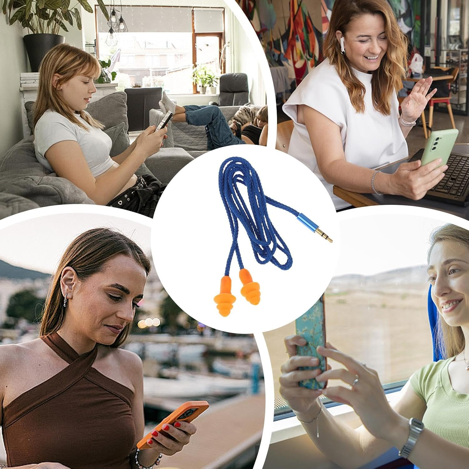 Ear Plug Earbuds - Multifunctional Earplug Headphones Noise Cancelling Headphones,Lightweight Noise Cancelling Headset Plugphone Earbuds for Noisy Places image number 2