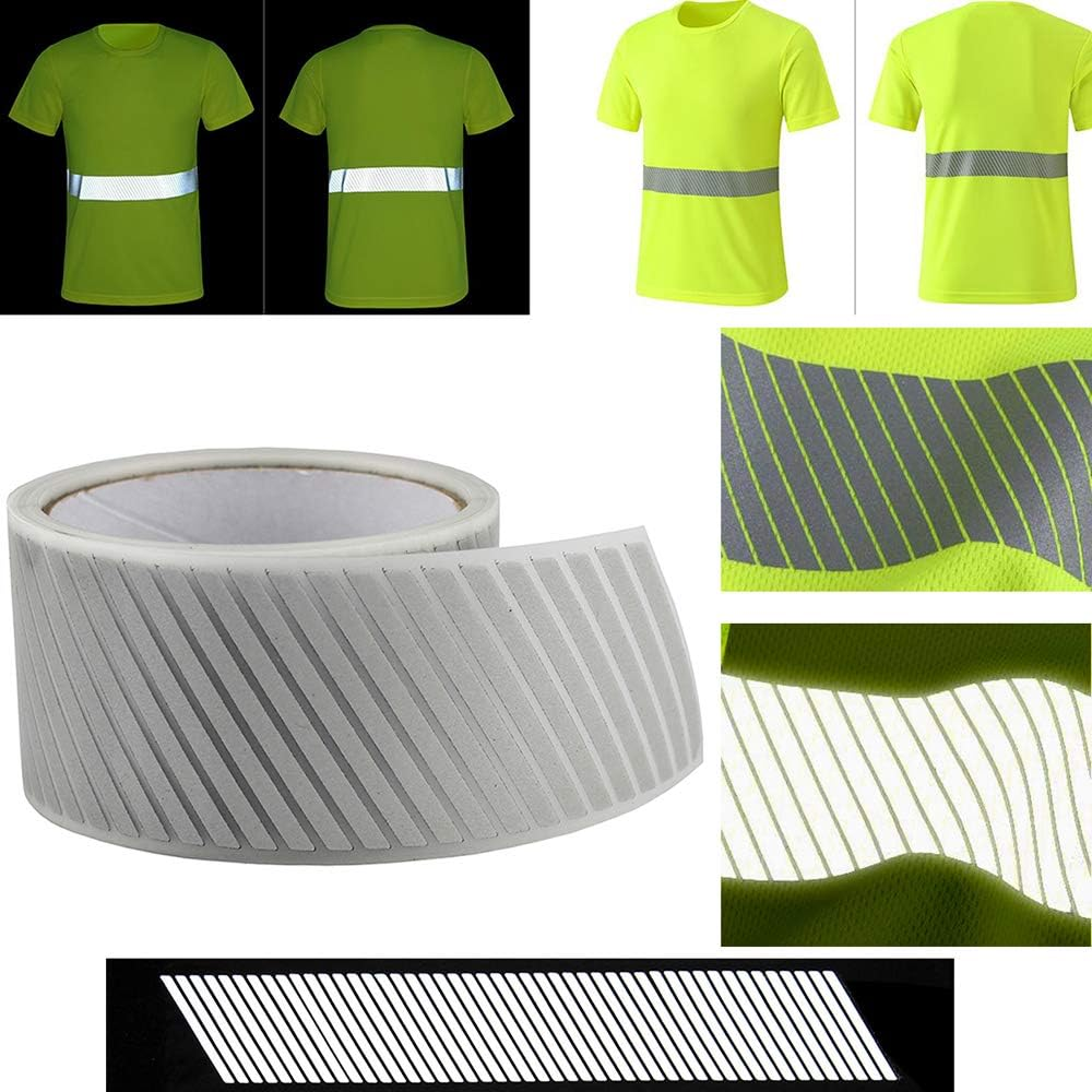 2" Safety Silver Reflective Iron on Fabric Clothing Tape Stripe Heat Transfer Vinyl Film M02, 2" X 33Ft image number 6
