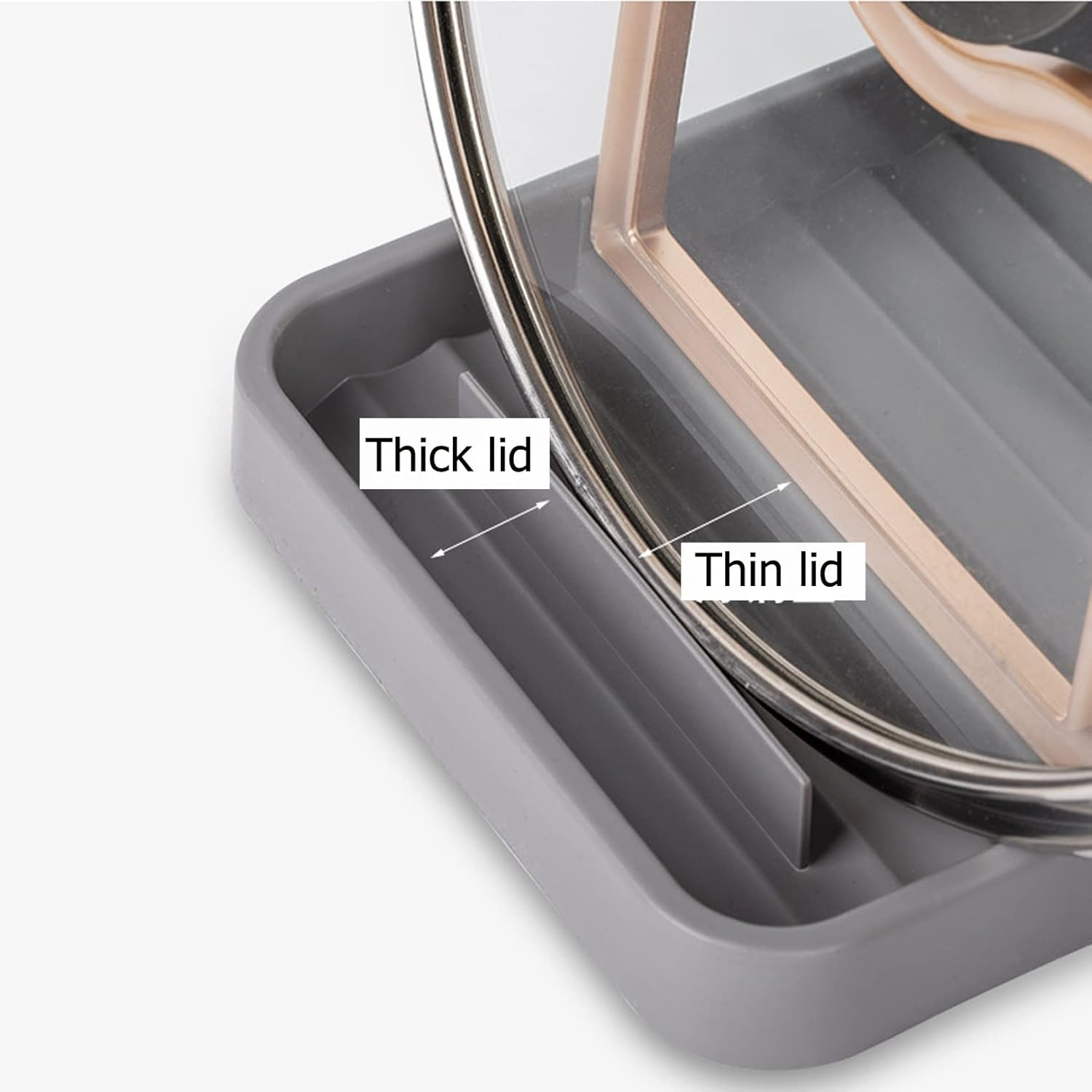 Spoon Rest with Pot Lid Holder for Kitchen Counter, Spatula Spoon Fork Holder for Cooking, Ladle Pot Lid Utensil Rest Kitchen Gadgets Accessories for Cooking (Grey) - Green image number 5