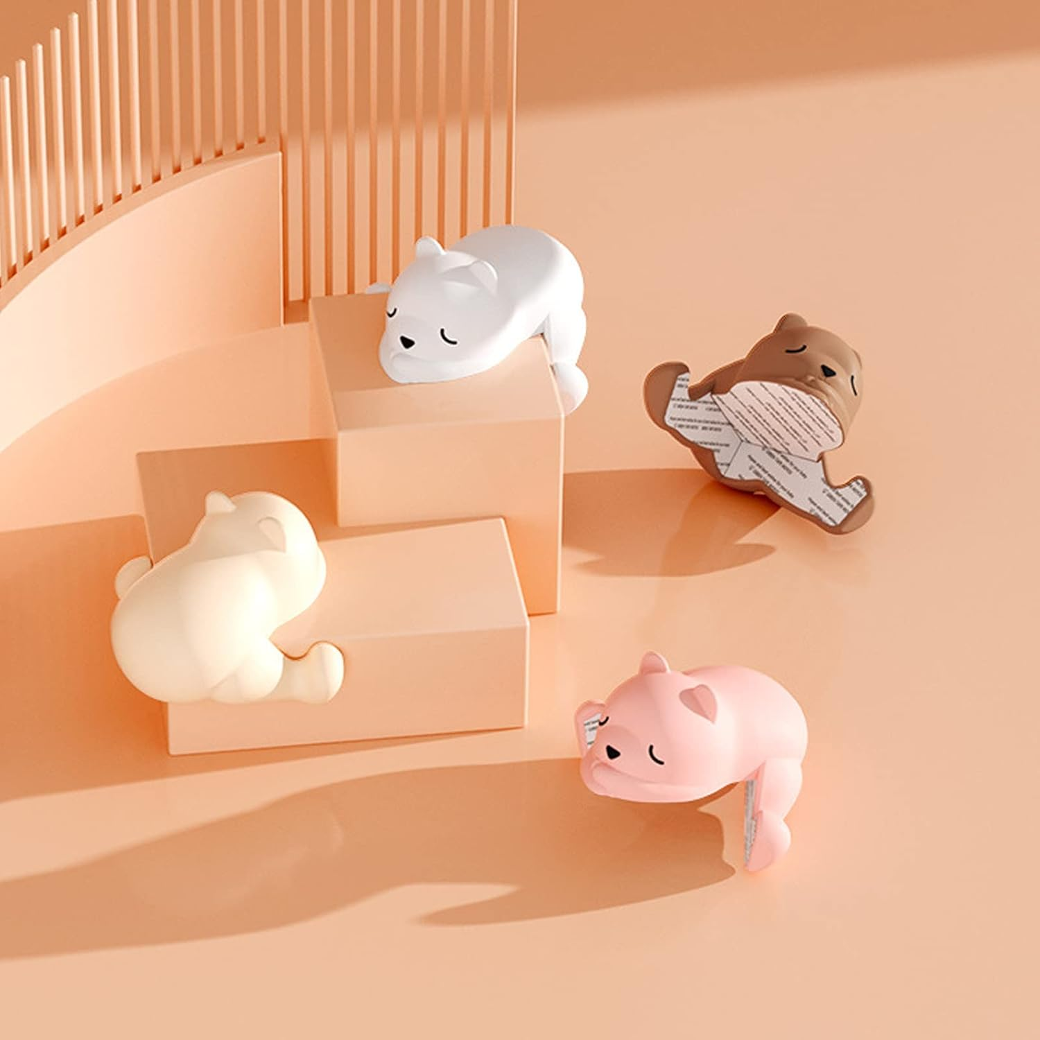 4 PCS Sleepy Bear Corner Protector Soft Corner Protector Corner Protectors Child Safety Cartoon Corner Protector Window Table Hemming Sticker Baby Corner Protection Safety Table Edge Protector image number 2