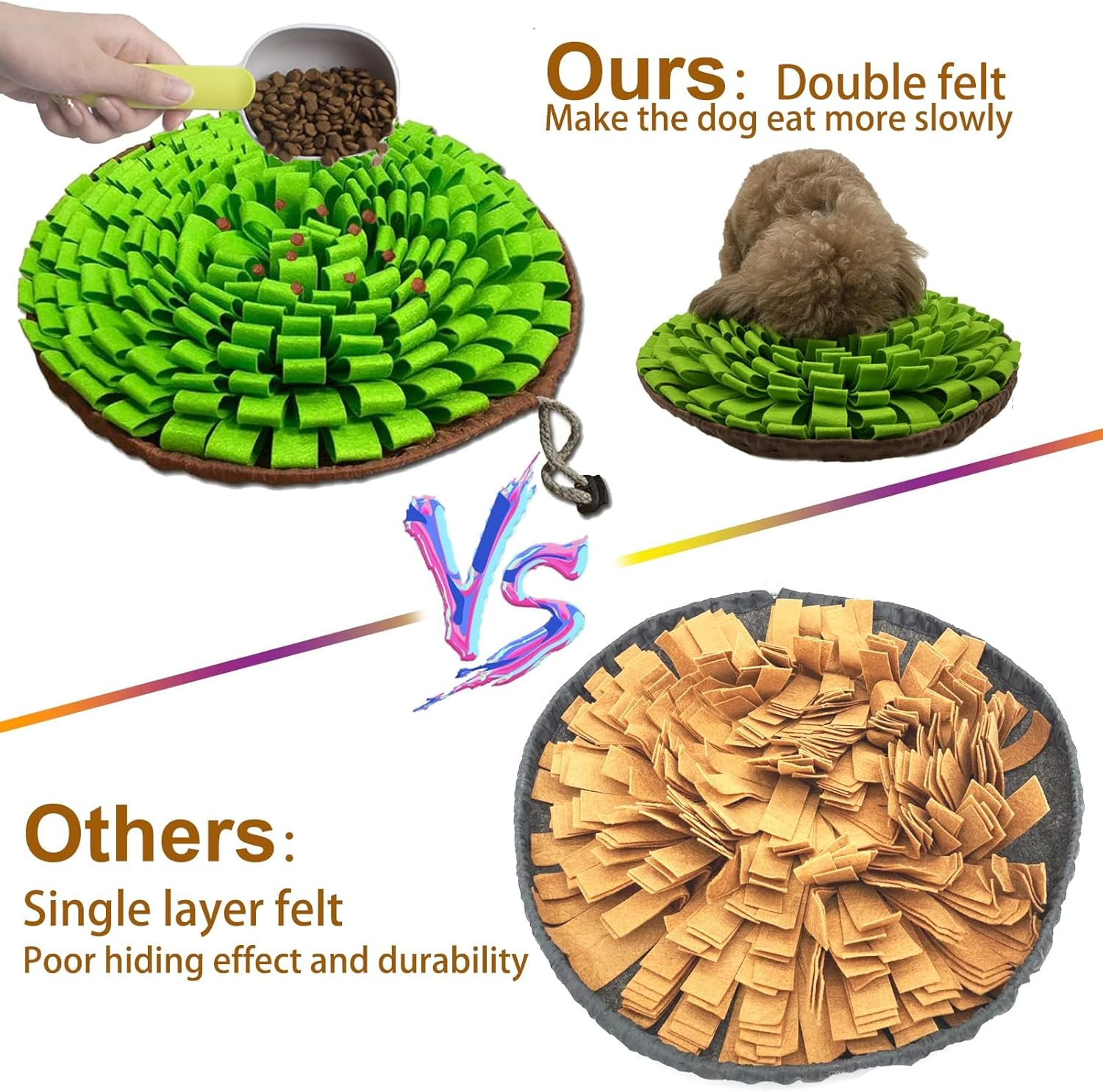 Heatunk Interactive Snuffle Mat for Pets: Encourages Natural Foraging & Stress Relief - Ideal for Dogs, Cats, and More image number 5