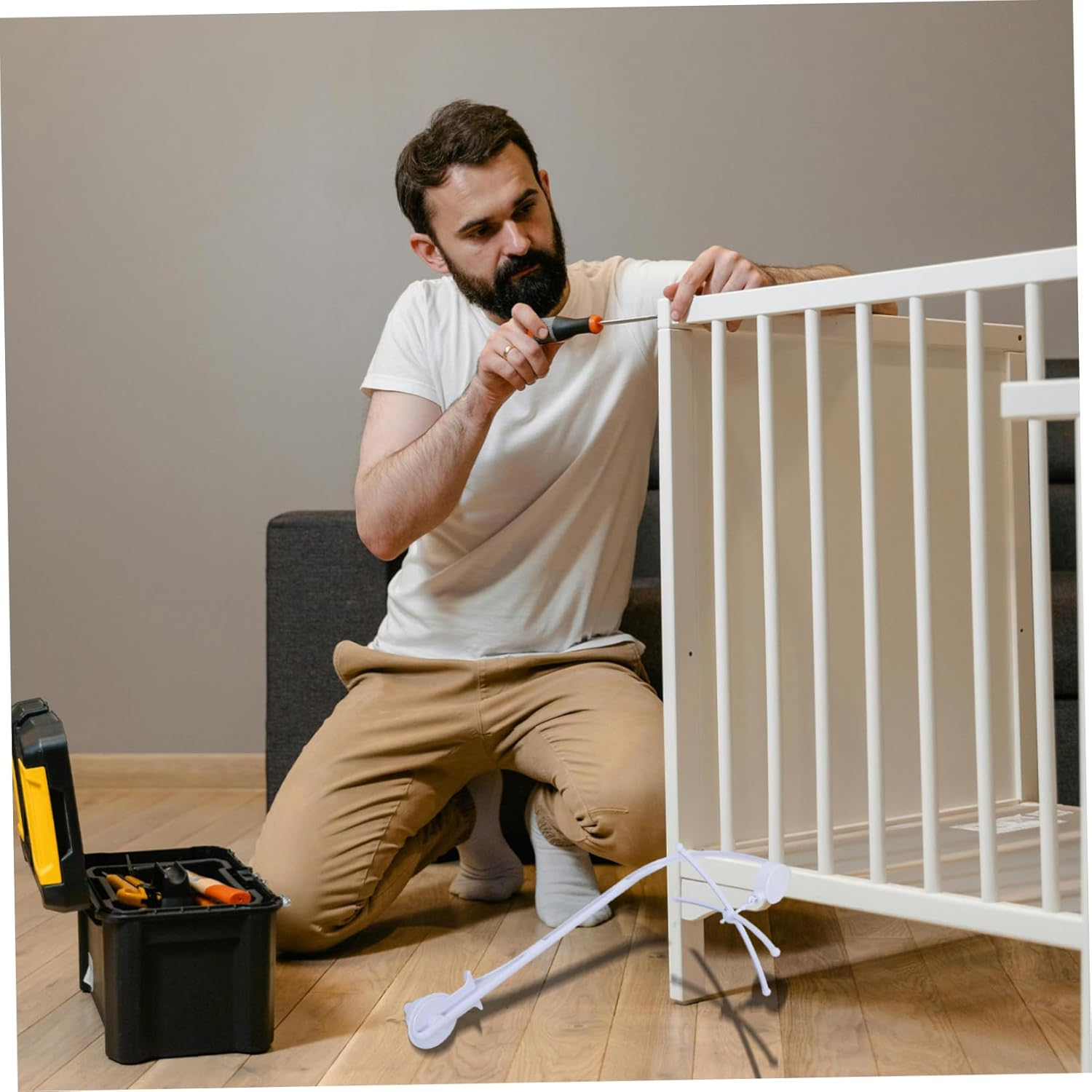 Adjustable Crib Mobile Arm with Bottom Clamp Multi-Functional Bell Bracket for Hanging Mobile Toys Easy Installation for Cribs Flexible Height for Positioning Stable Attachment For