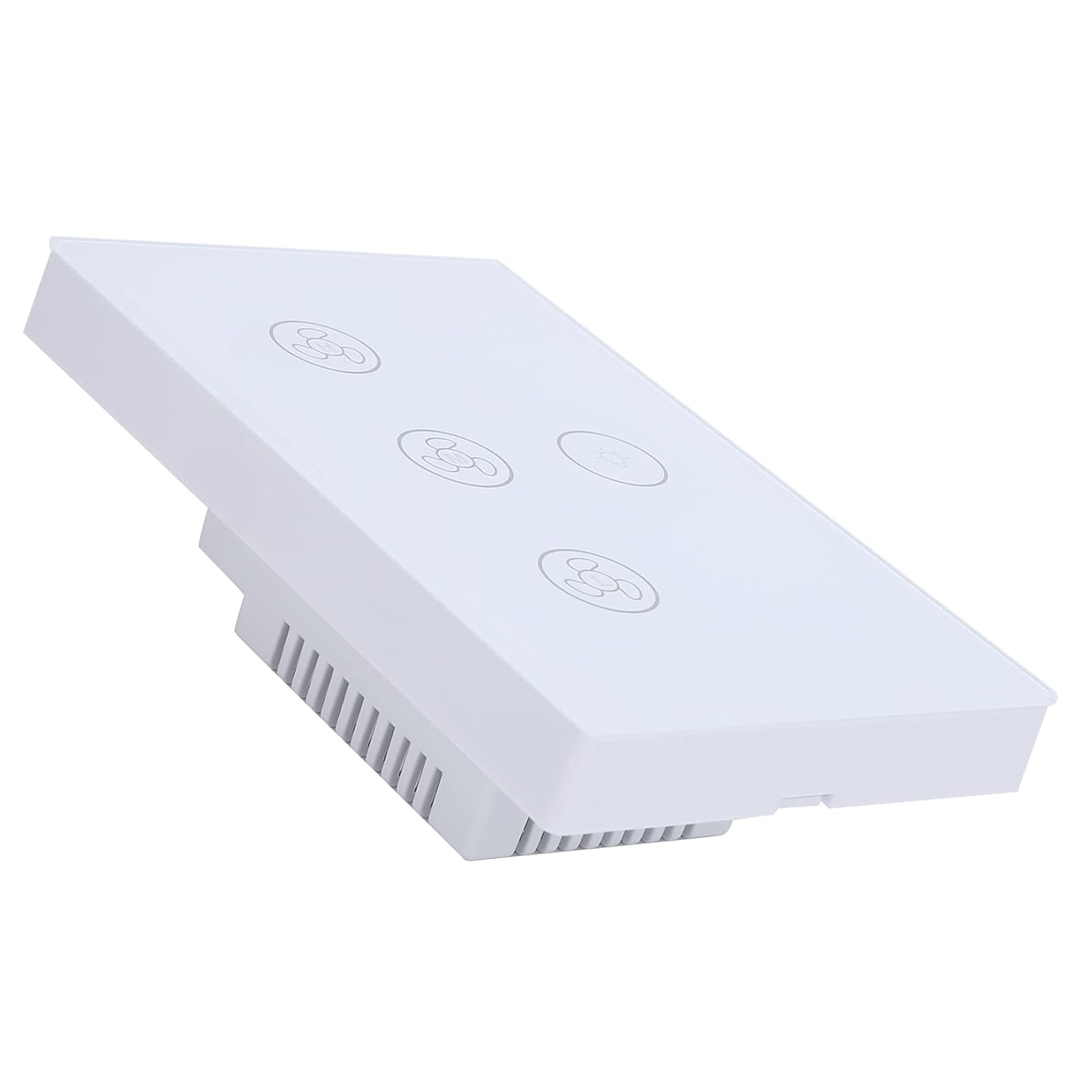 Touch Fan Switch, Smart Wifi Air Fan Lamp Touch Switch, Tempered Glass Panel Wall Touch Switch Voice Control Compatible for Google Home (White) image number 5