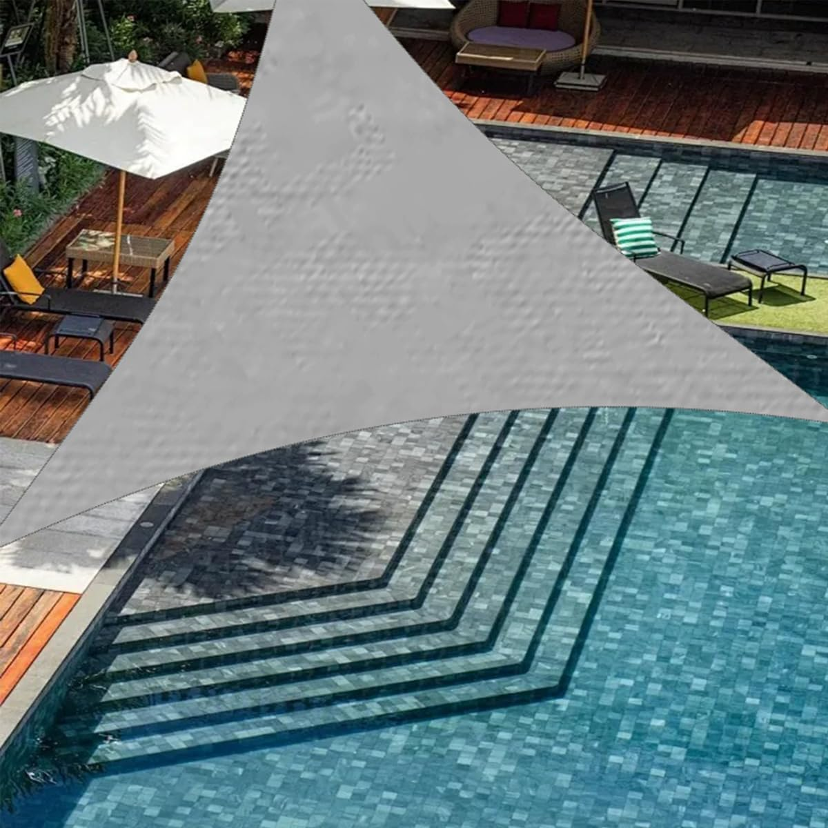 AIMALL Outdoor Waterproof Sunshade Sail, Uv-Proof Oxford Cloth Garden Tent for Swimming Pools, Uv-Protection Sunshade Sail in Quadrilateral & Triangle Shapes image number 1