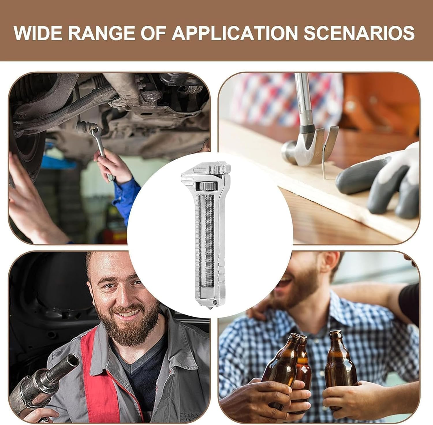 Mini Multitool Wrench, 1Pc Multi-Tool Wrench Pocket Wrench,Compact Multi-Tool Wrench,Mini Titanium Alloy Multi-Tool Wrench,Small Multitool Pocket Wrench,Pocket Multitool Mini Wrench Pocket Wrench image number 2