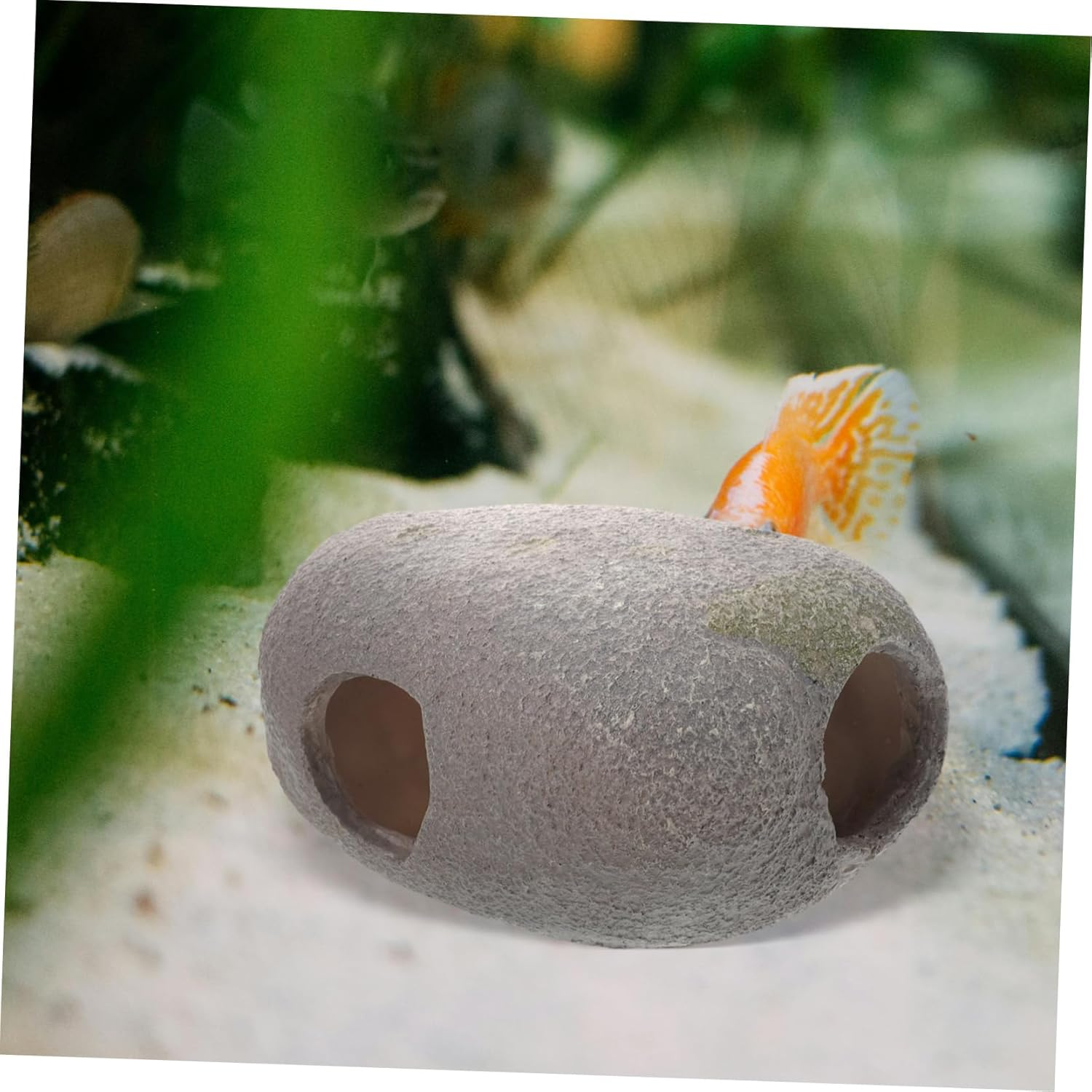GANAZONO Resin Fish Shelter for Shrimp and Fish Aquarium Ornament with Spacious Hiding Cave Safe Decorative Habitat for Freshwater and Reptile Pets Enhances Visual Appeal