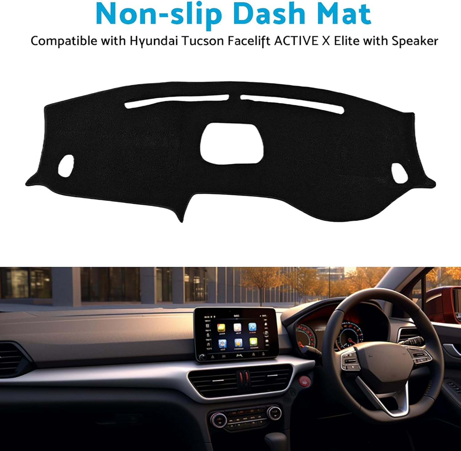 MAX COOL Non-Slip Dash Mat Suitable for Hyundai Tucson TL Active X Elite W/Speaker 2018-2021