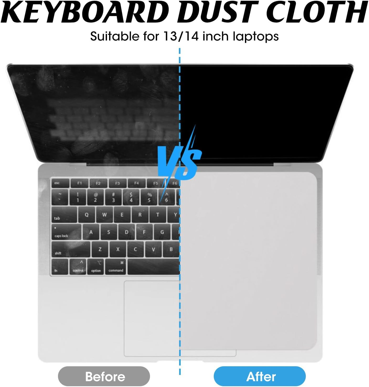 Screen Keyboard Protection Microfiber Liner & Cleaning Cloth with Screen/Keyboard Imprint Protection, Dustproof Blanket Cover Compatible with Macbook Air 13"/M2 13.6" & Macbook Pro 13"/14"