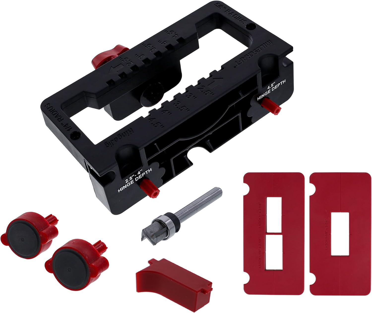 Milescraft Hingejig Self-Clamping Door Hinge & Latch Router Jig 7 Pieces Set image number 2