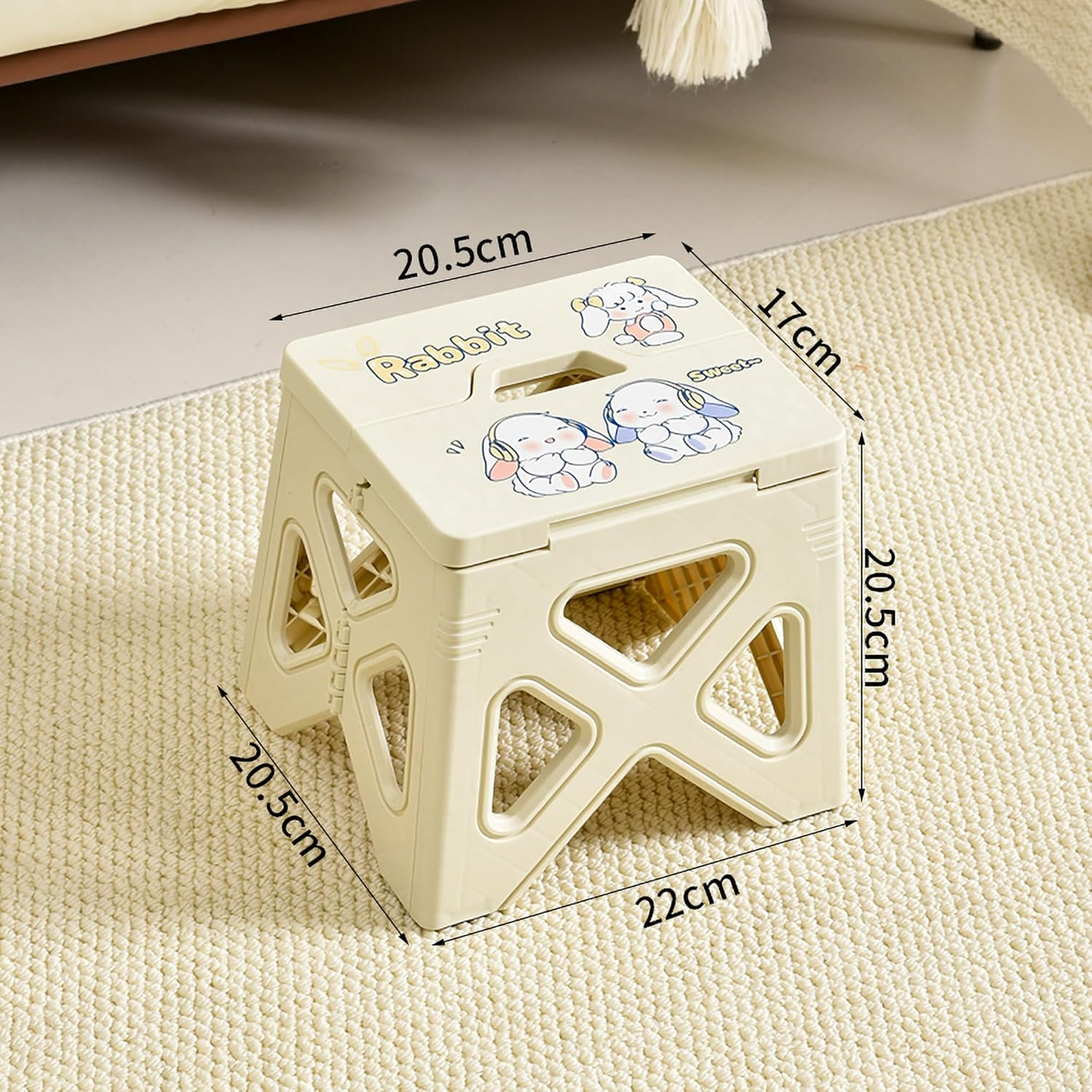 Small Folding Stool Portable, Seating Collapsible Stool, 20Cm Load 50Kg, Bathroom Kitchen Plastic Foldable Stools for Travel Camping Sitting image number 2