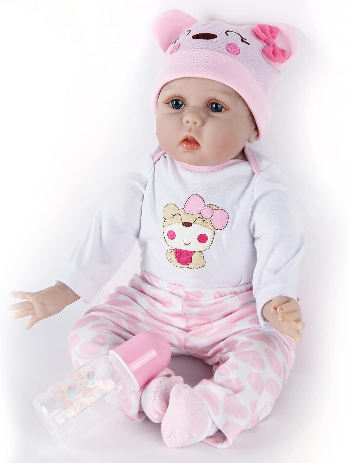 ZIYIUI Reborn 22 Inch 55Cm Reborn Baby Dolls Look Real Soft Silicone Vinyl Reborn Baby Realistic Toddler Girl Doll Toy Best Xmas Gifts image number 3