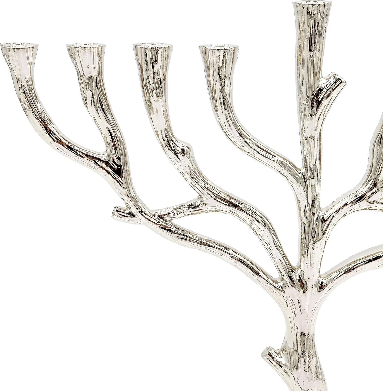 Menorah Tree of Life Rustic Nickel Finish for Hanukkah image number 4