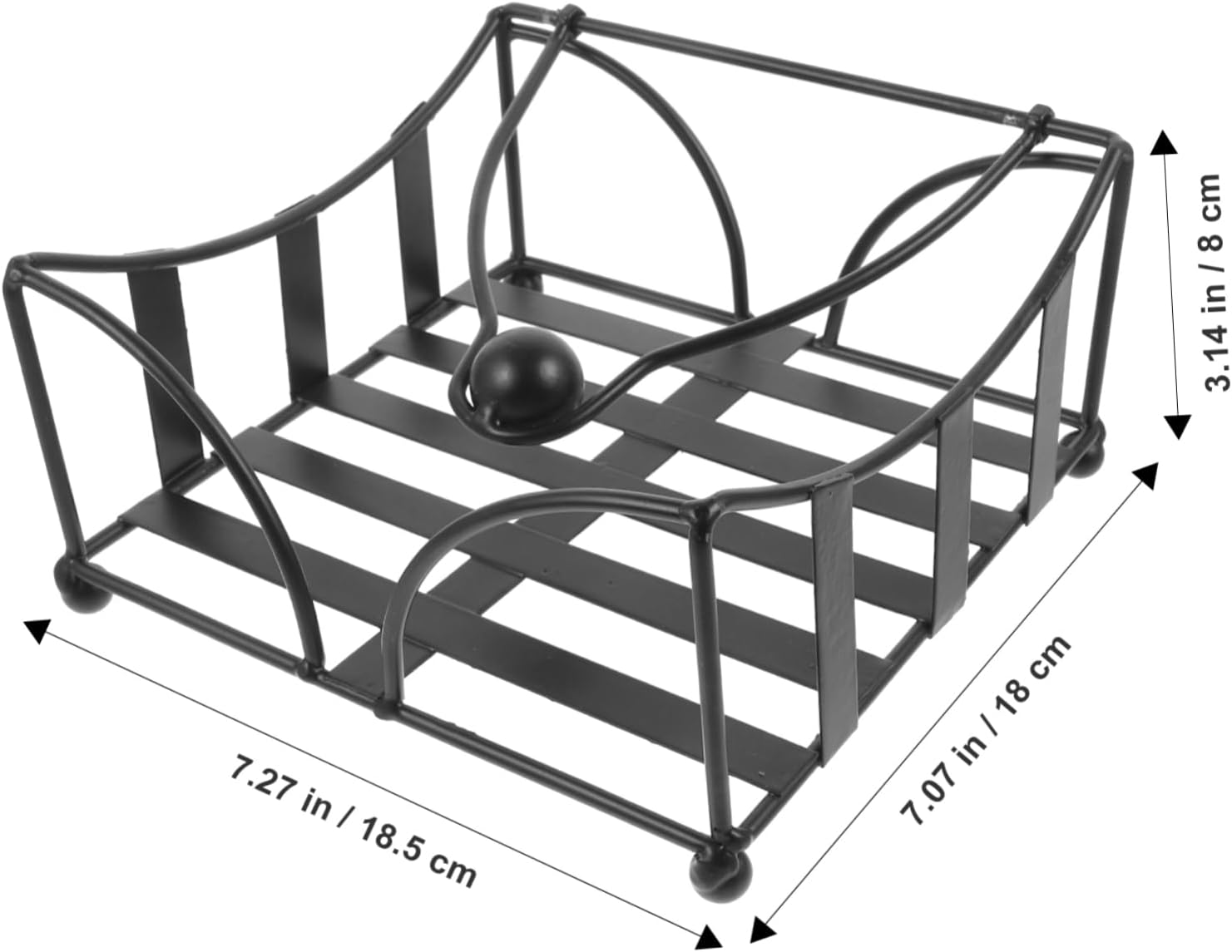 Alipis Farmhouse Napkin Holder Iron Paper Towel Rack Napkin Dispenser for Table Black