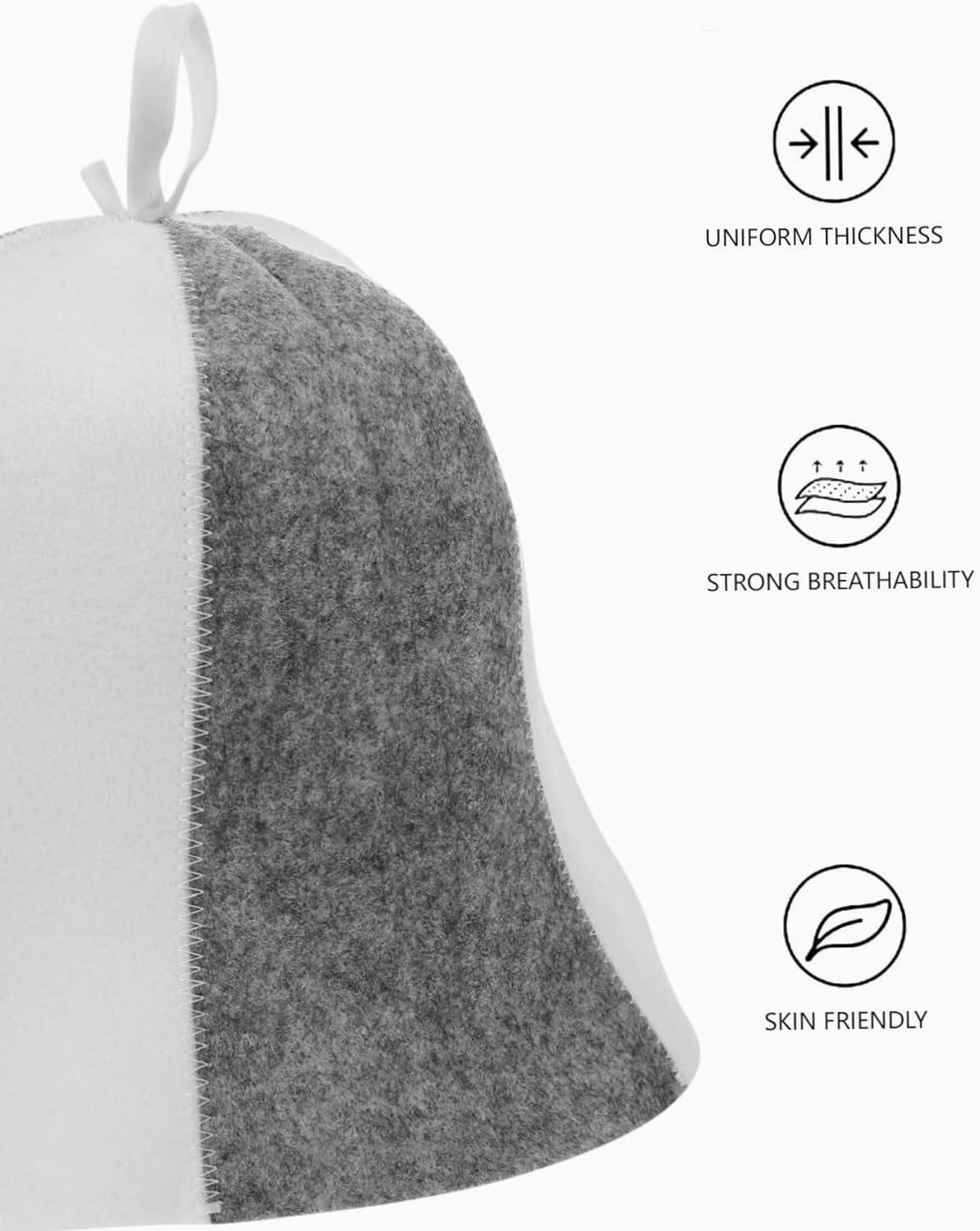 QLEUIFT 1 X Sauna Hat Felt Sauna Hat Sauna Hat Wool Sauna Felt Hat Sauna Cap Felt Cap Shower Cap Shower Cap for Men Women Sauna Shower Bathing Headwear image number 2
