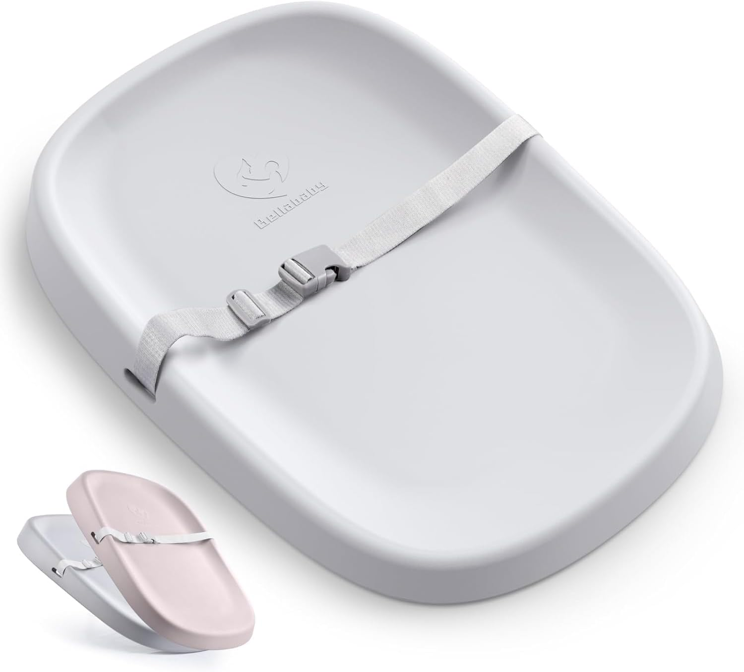 Baby Changing Pad Portable, Waterproof Soft PU Pad for Babies, Changing Table, Lightweight Nappy Change Mat, Soft Change Mat Cover, Wipeable Changing Pad with Removable Safety Strap, Gray