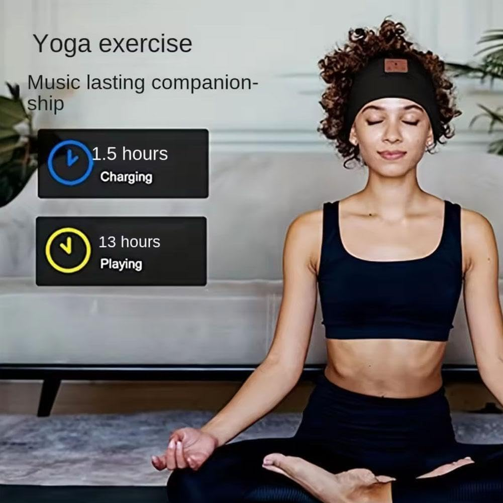Headphones Bluetooth-Compatible Sports Bandana Boho Headband Headphones HD Thin Yoga Calling Sleepers for Side Speakers Music