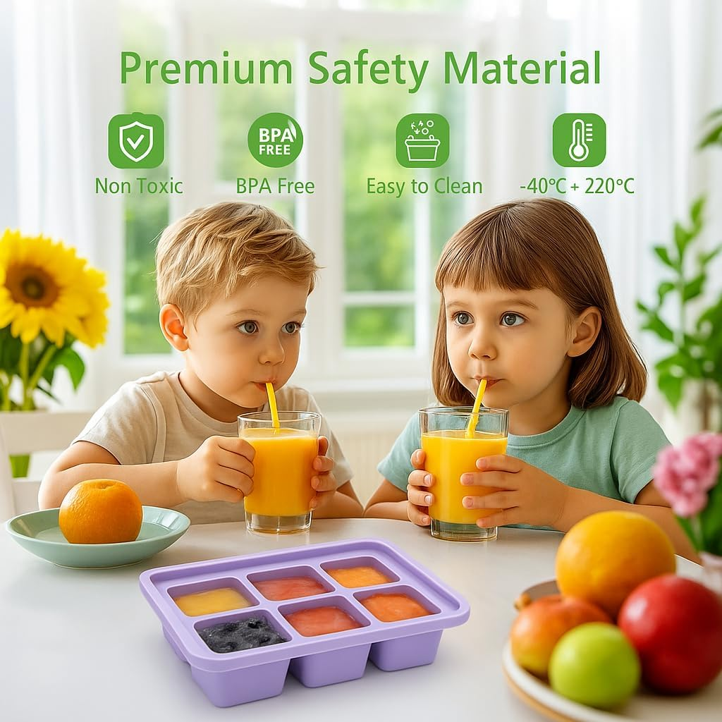 Lichely Ice Cube Tray with Lids, Easy-Release Silicone Ice Moulds, Bpa-Free Freezer Trays for Freezer, Drinks, Baby Food, Whiskey, Cocktails image number 4