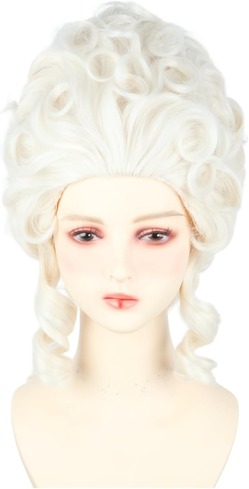 Beige 18Th Century Queen Wig Honeycomb Wig Curly Retro Wigs Halloween Cosplay Costume Wigs image number 4