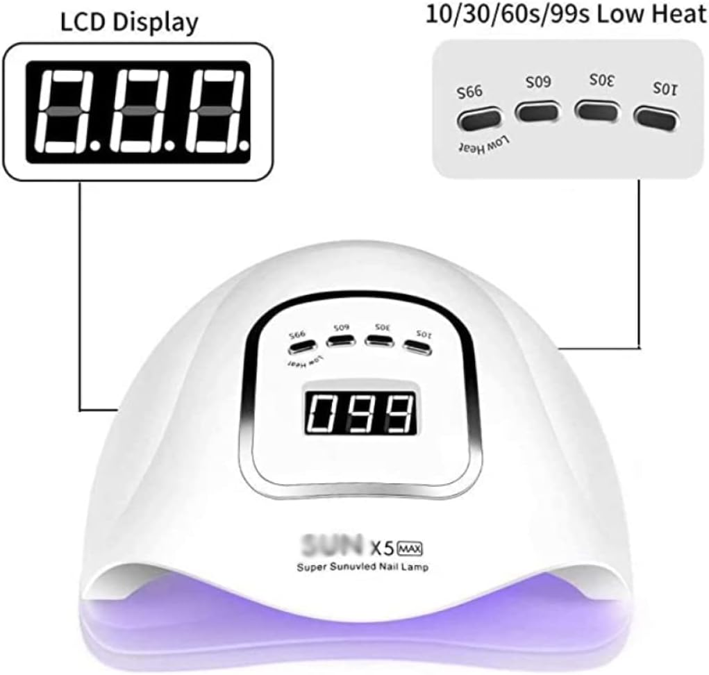 Nail Lamp120W Led Uv Nail Drying Lamp Fast Gel Nail Polish Curing Lamp Professional Salon Nail Dryer for Manicure Pedicure White image number 4