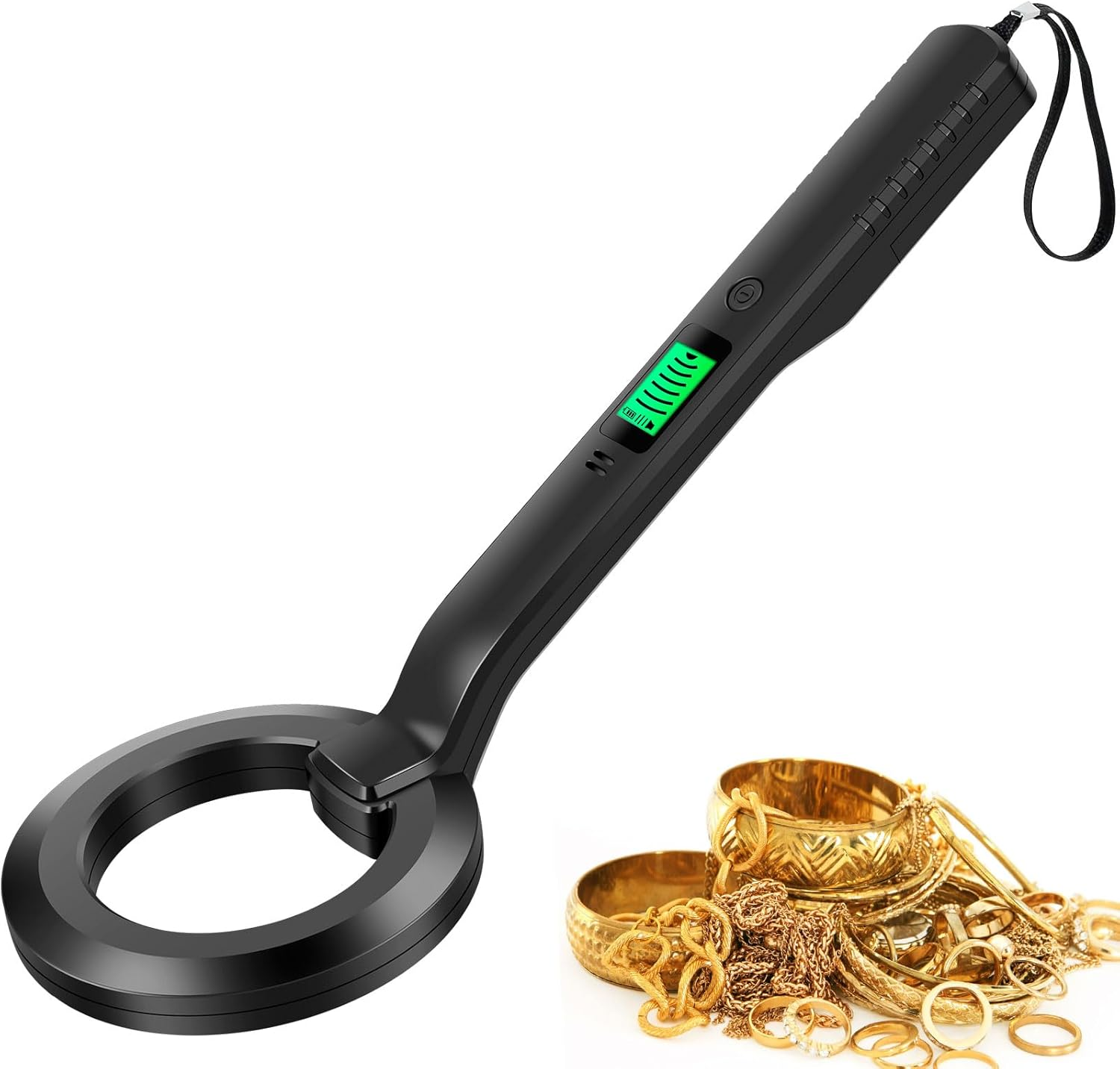 Abizarch Metal Detector, IP54 Waterproof-Portable High Sensitivity Metal Detector with Audible & Vibration Alerts, 360&deg; Scanning Handheld Metal Detector Treasure Finder for Metal Objects (Black) image number 2