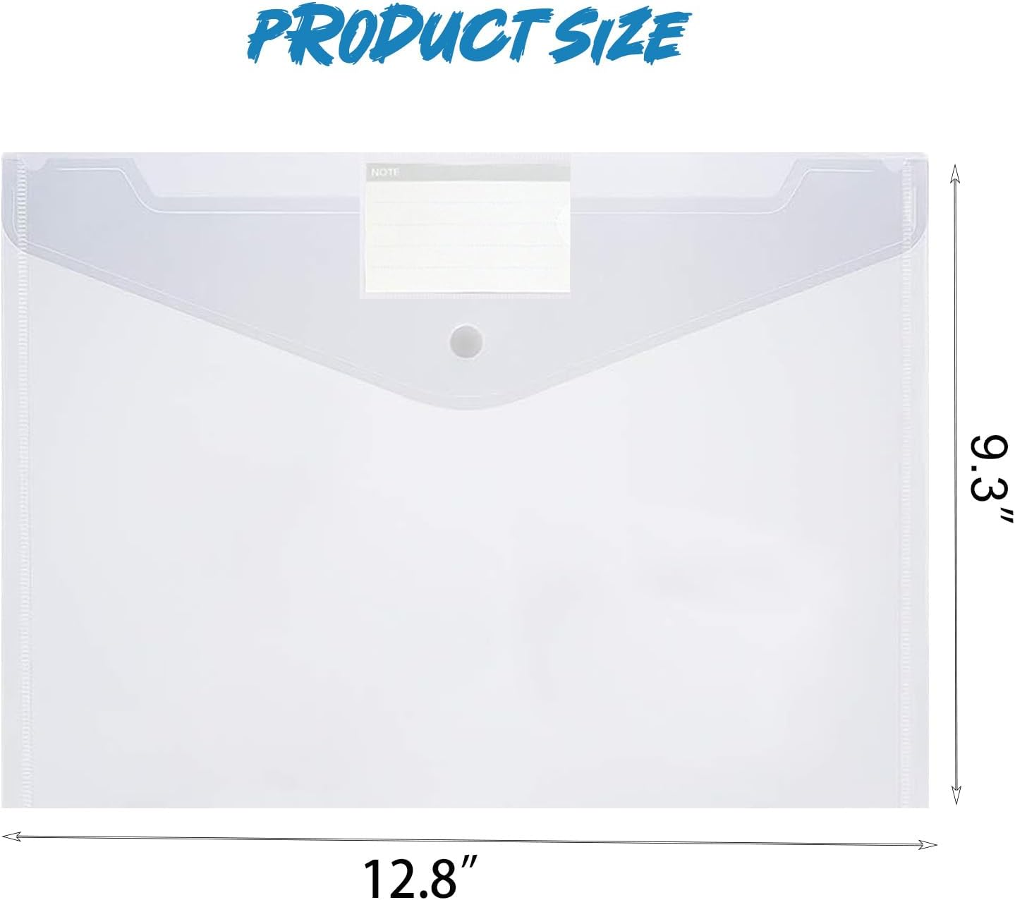 Igolife Plastic File Folders, 40 Pcs Transparent Envelopes Letter Size / A4 Size Waterproof File Pouches with Label Pocket and Snap Button for School Home Work Office Organization